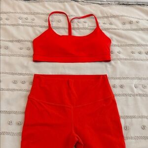 Calia Red Sports Bra and Zella Leggings Set